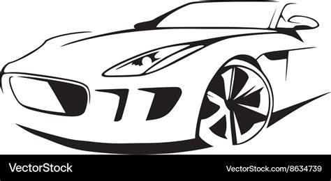 Sports car silhouette Royalty Free Vector Image