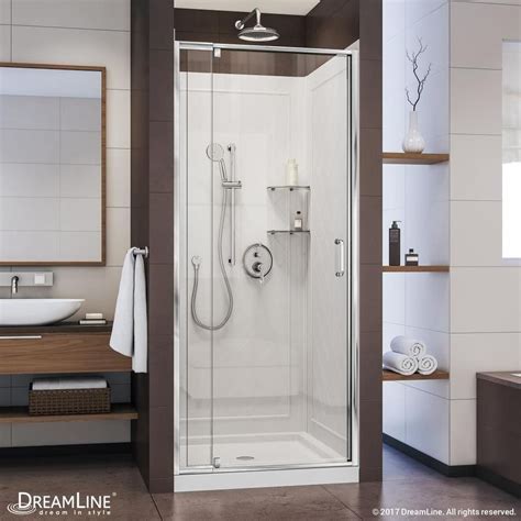 DreamLine Flex Chrome 3-Piece Alcove Shower Kit (Common: 36-in x 36-in; Actual: 76.75-in x 36-in ...