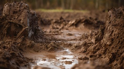 Fondo Primer Plano De Un Terreno Fangoso Con Charcos Fondo, Imagen De ...