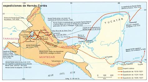 Documentación para la Didáctica-Libart: Mapa Expediciones Hernán Cortés