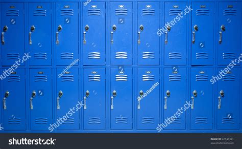 Blue School Lockers Stock Photo (Edit Now) 22143391