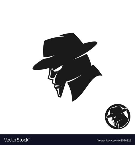 Hacker spy secret agent logo design Royalty Free Vector