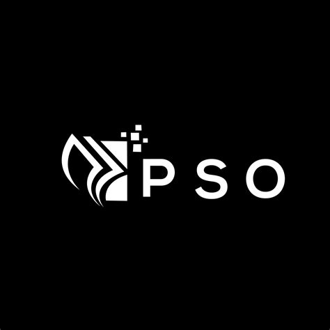 PSO credit repair accounting logo design on BLACK background. PSO creative initials Growth graph ...