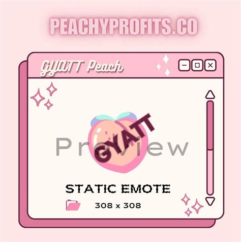 GYATT Peach Emote, Static Peachy Emote Twitch Emote Discord Emote ...