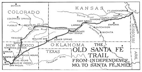 The Old Santa Fe Trail Map - Santa Fe new mexico • mappery