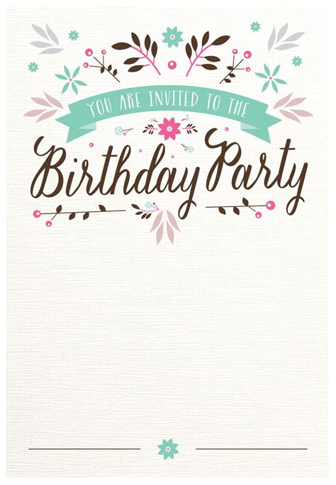 Happy Birthday Invitation Template • Business Template Ideas