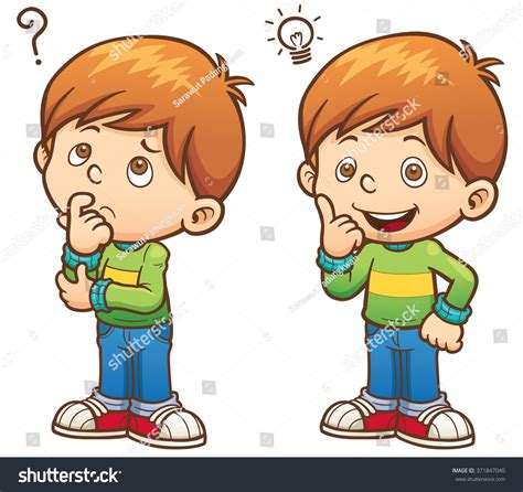 Boy Thinking School Clipart