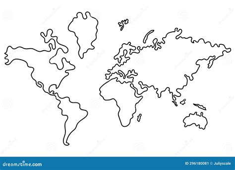 World Map Outline. Gray World Map Stock Vector - Illustration of continent, grey: 296180081