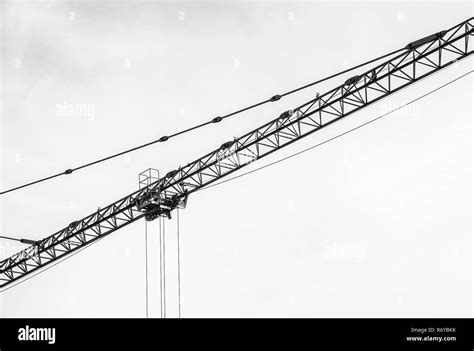 Yellow tower crane Black and White Stock Photos & Images - Alamy