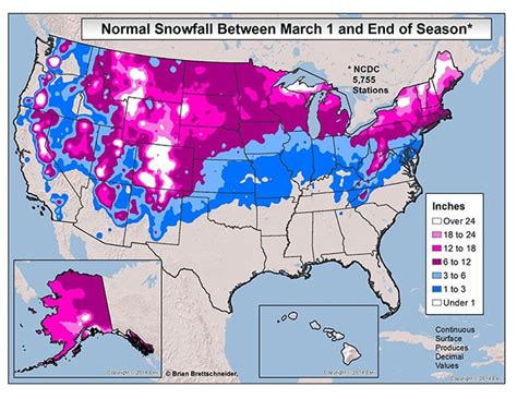 Average Snowfall Map Usa