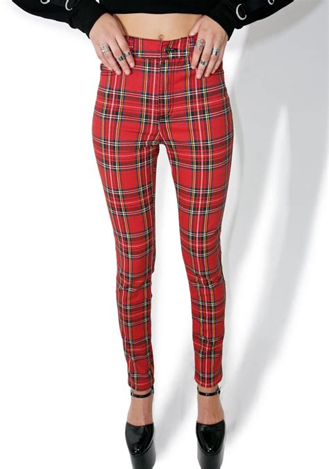 Tripp NYC High Waisted Plaid Pants | Dolls Kill