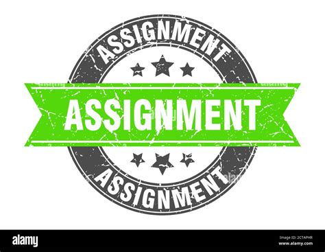 assignment round stamp with ribbon. sign. label Stock Vector Image & Art - Alamy