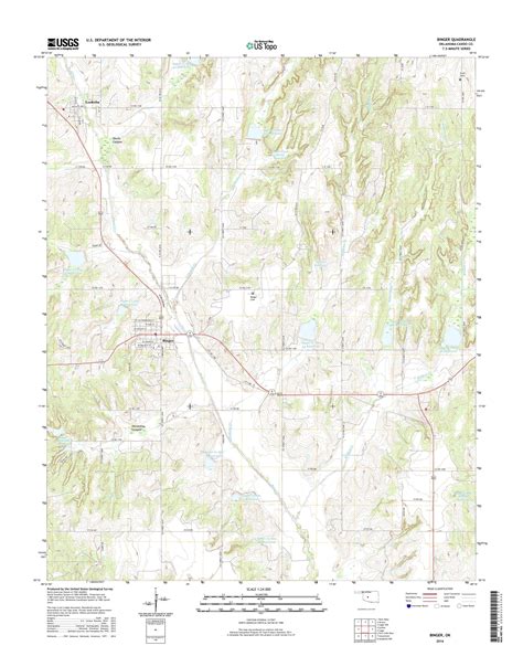 MyTopo Binger, Oklahoma USGS Quad Topo Map