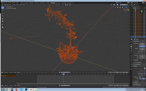 Magical flower 3d model and animation