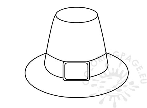 Thanksgiving Pilgrim Hat template – Coloring Page