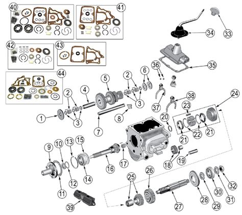 Diagram Transmission Parts T90 - CJ-2A CJ-3B CJ-5 - Somar 4X4 - The House of Jeep