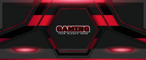 Premium Vector | Futuristic red and black gaming header social media banner template