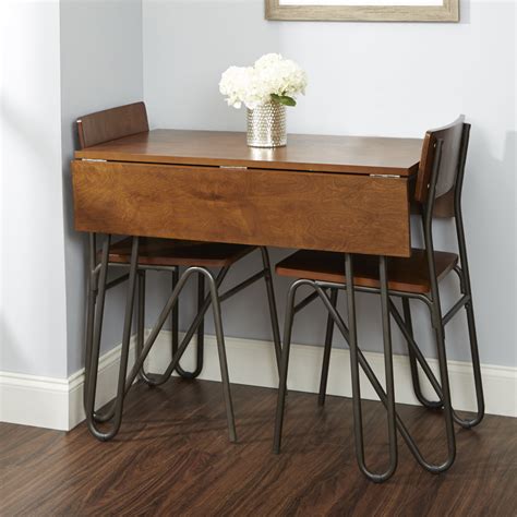 Silverwood Henry Wood and Metal Drop Leaf Table with Hairpin Legs - Walmart.com