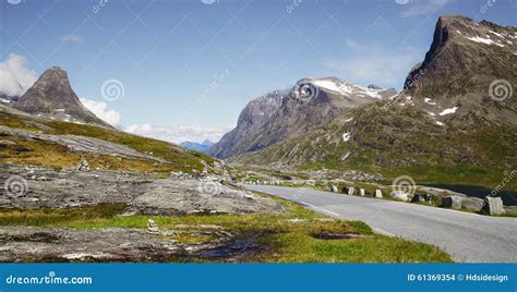 Mountain Road Norway stock photo. Image of landscape - 61369354