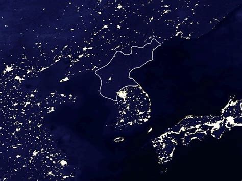 North Korea's Still In The Dark, As Photos From Space Show | North korea facts, North korea map ...