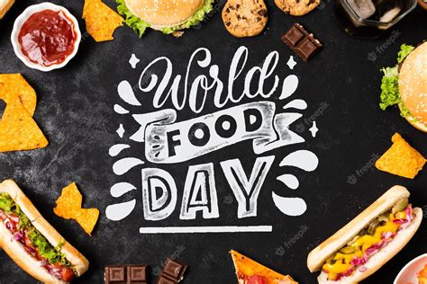 Free Vector | World food day lettering theme