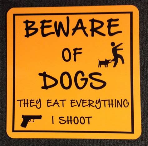 Funny Beware of Dogs 12 inch by 12 Inch metal sign Property Marker Dog Bites Shoot | Beware of ...