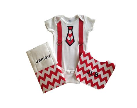 Personalized Baby Boy Onesie Bib and Burp by PreciousBabyAttire