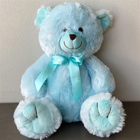 Baby Blue Teddy Bear 30cm - Uniting Flowers Australia