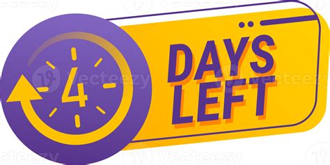 4 days left countdown png illustration template. Countdown days sign to event in yellow and ...