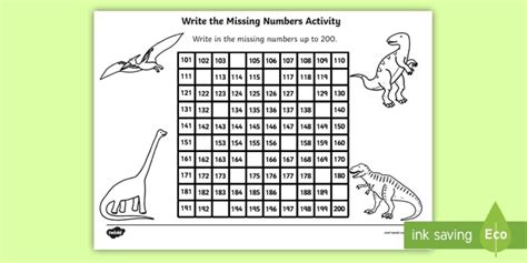 100 to 200 Chart Printable | Dinosaurs Themed (teacher made)