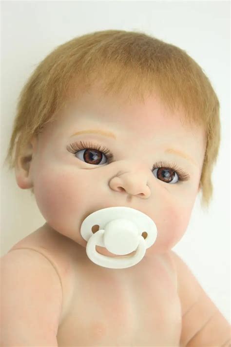 Full silicone vinyl 22 inch 58cm Reborn Boy Baby Doll Handmade Hard ...