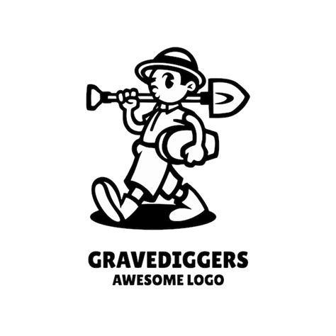 Premium Vector | Gravediggers logo