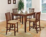 Jardin 5-piece Counter Height Dining Table Set Red Brown - C