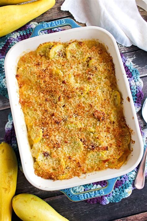 Yellow Squash Casserole with Bacon | The Two Bite Club