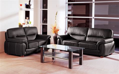 Black Italian Leather 3 pcs Sofa Set Garne Austin Texas Beverly-Hills-Sienna-Black