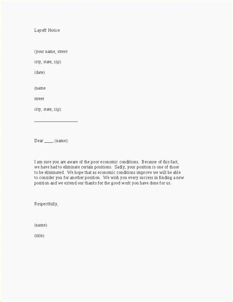 Layoff Letter To Employee