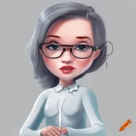 Cartoon character with gray hair wearing wireframe glasses on Craiyon