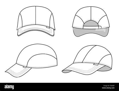 Cap illustration featured front, back, side Stock Photo - Alamy