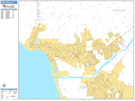 Ventura California Wall Map (Basic Style) by MarketMAPS - MapSales