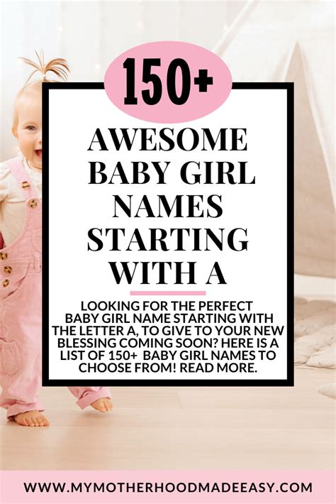 150+ Super Awesome Baby Girl Names Starting With A – My Motherhood Made ...