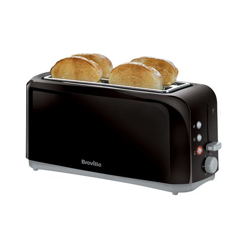 Breville Black Long Slot 4 Slice Toaster, VTT233