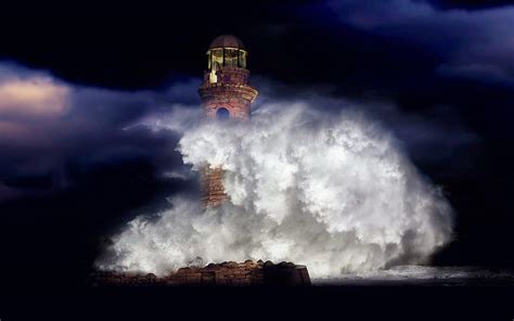 Lighthouse Stormy Sea Wallpapers - Wallpaper Cave