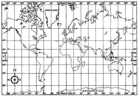 World Map with Greenwich Line - Blank World Map