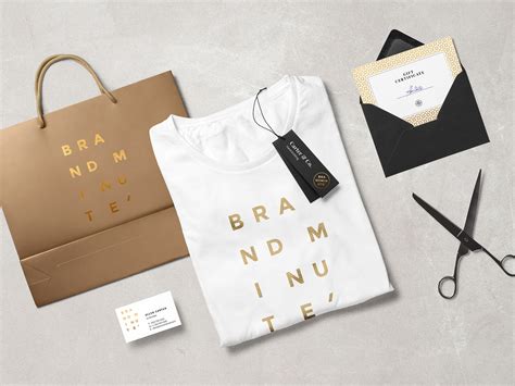 Free Branding Mockup Scene | T-Shirt, Envelop, Business Card & Shopping Bag - Good Mockups