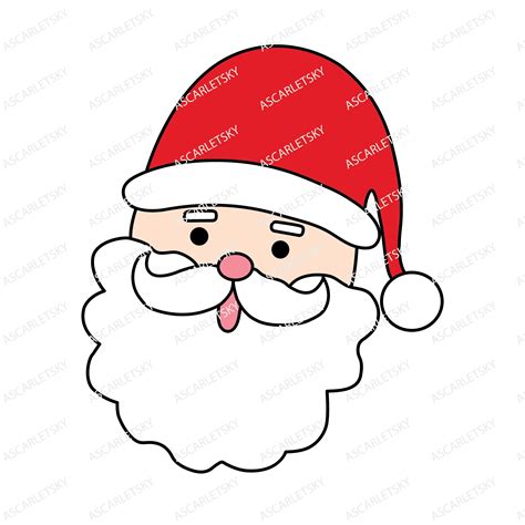 Santa Claus SVG, Santa Svg, Santa Face Svg, Christmas Svg, Digital File Download, Dxf, Png, Eps ...