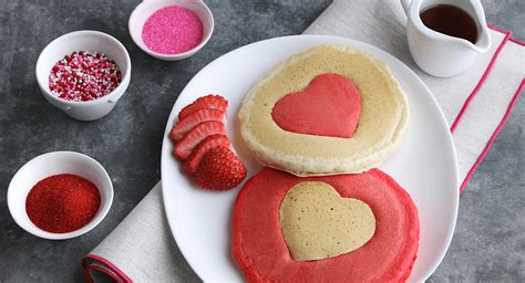 Two-Tone Heart-Shaped Pancakes | AuntJemima.com