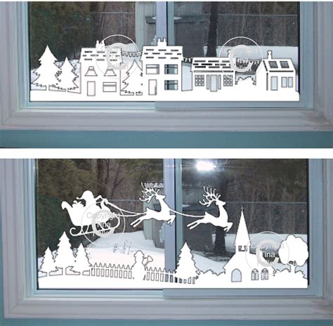 Christmas Winter Village Window Scenes X 2 Scenes - Etsy Canada