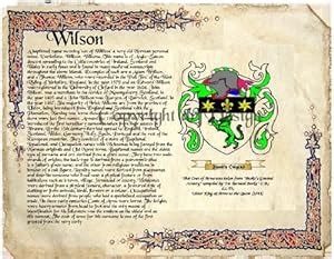 Amazon.com: Wilson Coat of Arms/ Family Crest on Fine Paper and Family ...