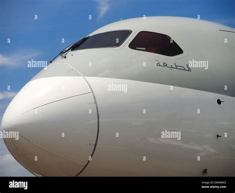 Qatar Airways' Boeing 787 Dreamliner at the 2014 Singapore Airshow ...