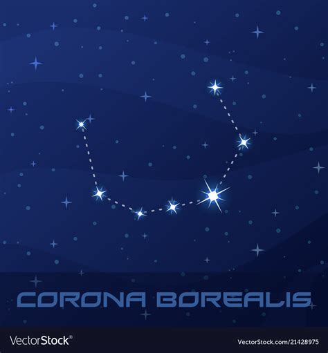 Constellation corona borealis northern crown Vector Image